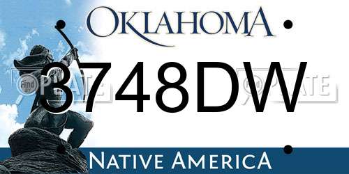3748DW Oklahoma License Plate