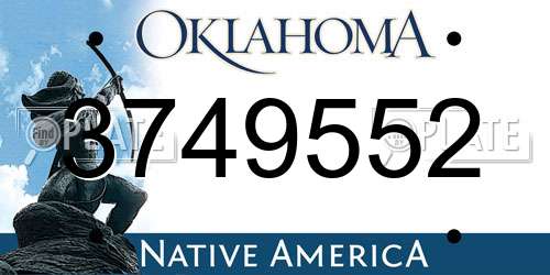 3749552 Oklahoma License Plate
