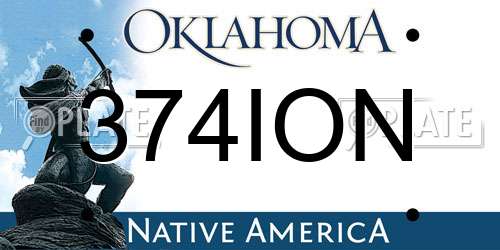374ION Oklahoma License Plate