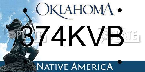374KVB Oklahoma License Plate