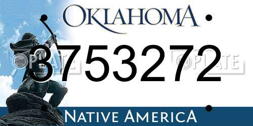 3753272 Oklahoma License Plate