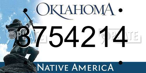 3754214 Oklahoma License Plate