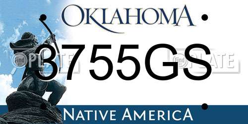 3755GS Oklahoma License Plate