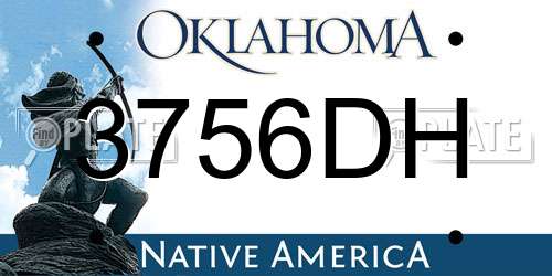 3756DH Oklahoma License Plate