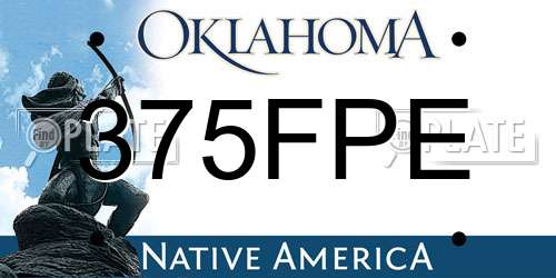 375FPE Oklahoma License Plate