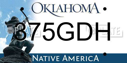 375GDH Oklahoma License Plate