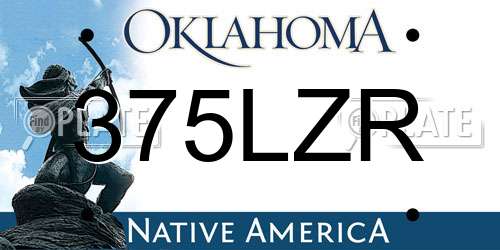 375LZR Oklahoma License Plate