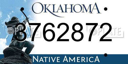 3762872 Oklahoma License Plate