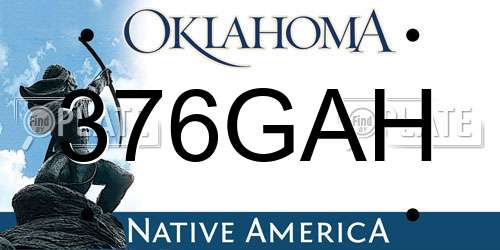 376GAH Oklahoma License Plate