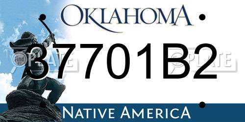 37701B2 Oklahoma License Plate