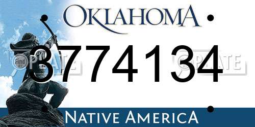 3774134 Oklahoma License Plate