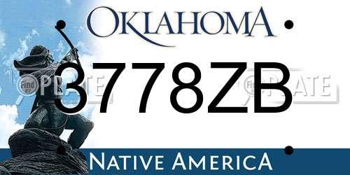 3778ZB Oklahoma License Plate