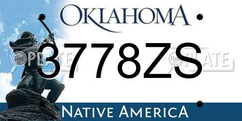 3778ZS Oklahoma License Plate