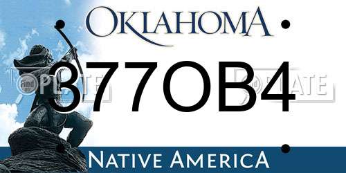 377OB4 Oklahoma License Plate