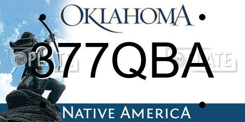 377QBA Oklahoma License Plate