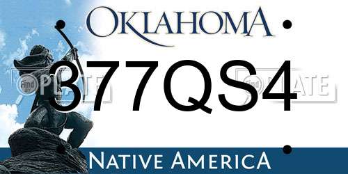 377QS4 Oklahoma License Plate