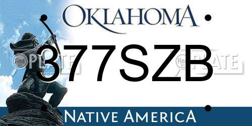 377SZB Oklahoma License Plate