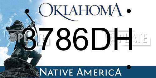 3786DH Oklahoma License Plate