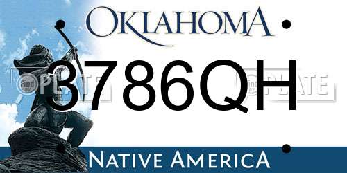 3786QH Oklahoma License Plate