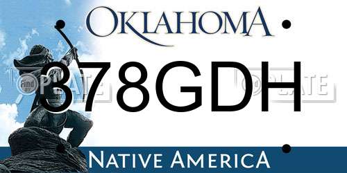 378GDH Oklahoma License Plate