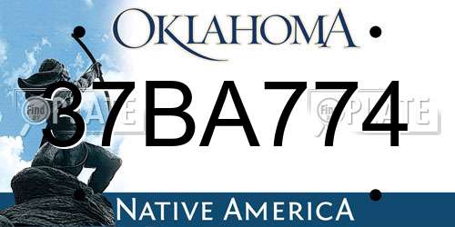 37BA774 Oklahoma License Plate