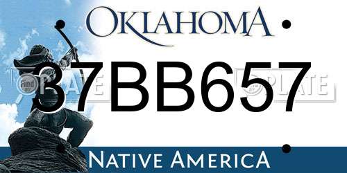 37BB657 Oklahoma License Plate