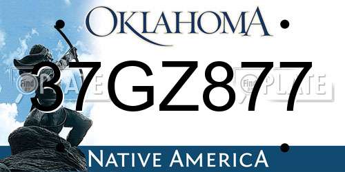 37GZ877 Oklahoma License Plate