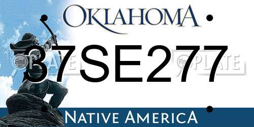 37SE277 Oklahoma License Plate