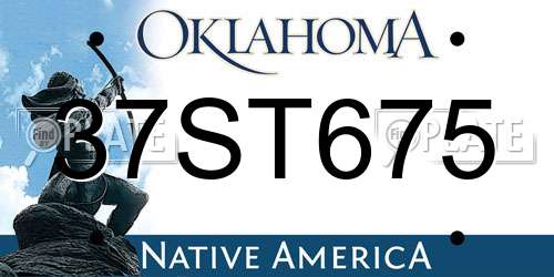 37ST675 Oklahoma License Plate