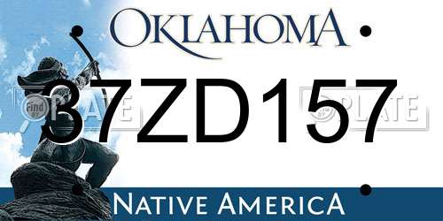 37ZD157 Oklahoma License Plate