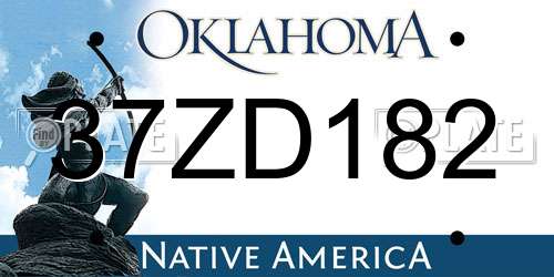 37ZD182 Oklahoma License Plate