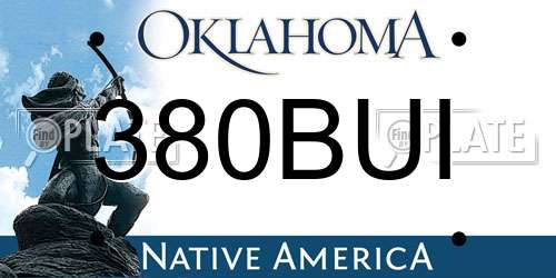 380BUI Oklahoma License Plate