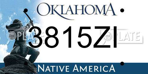 3815ZI Oklahoma License Plate