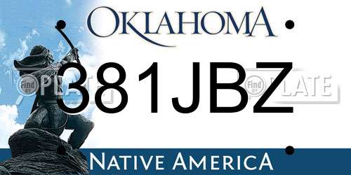 381JBZ Oklahoma License Plate