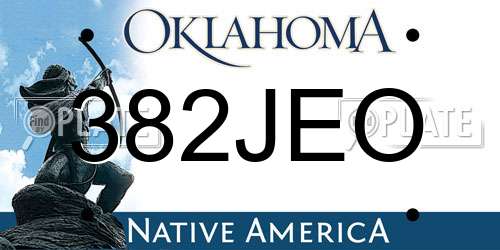 382JEO Oklahoma License Plate