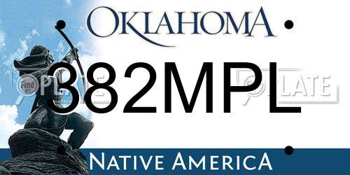 382MPL Oklahoma License Plate