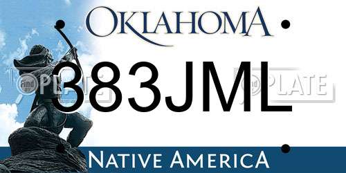 383JML Oklahoma License Plate