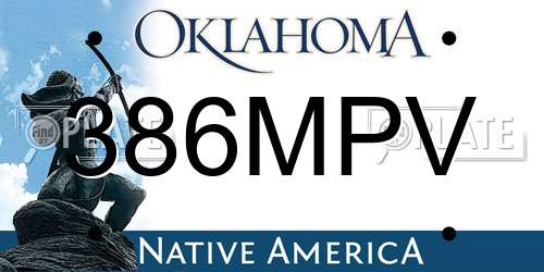 386MPV Oklahoma License Plate