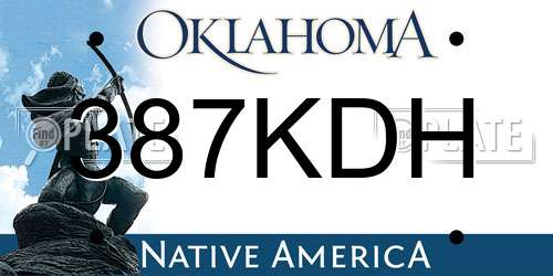 387KDH Oklahoma License Plate
