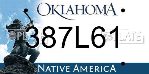 387L61 Oklahoma License Plate