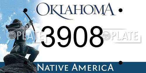 3908 Oklahoma License Plate