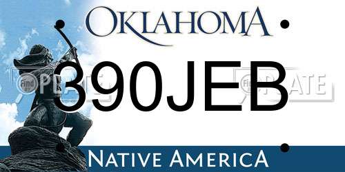 390JEB Oklahoma License Plate