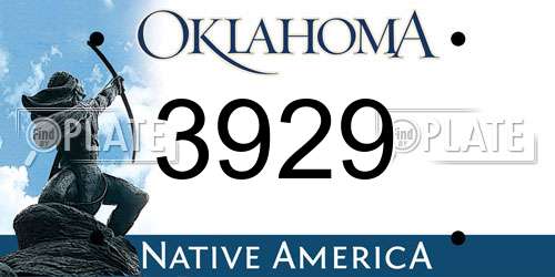 3929 Oklahoma License Plate
