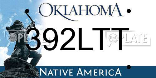 392LTT Oklahoma License Plate