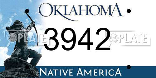 3942 Oklahoma License Plate