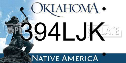 394LJK Oklahoma License Plate