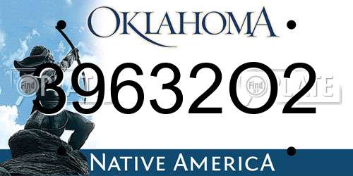 39632O2 Oklahoma License Plate