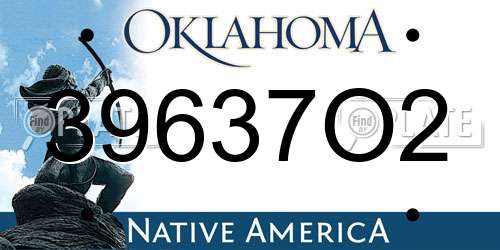 39637O2 Oklahoma License Plate