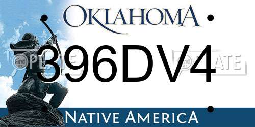396DV4 Oklahoma License Plate