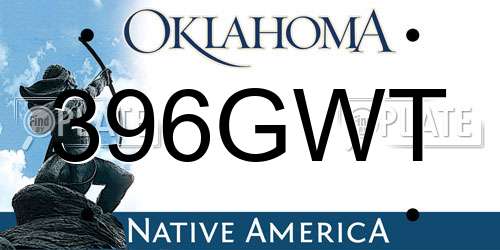 396GWT Oklahoma License Plate
